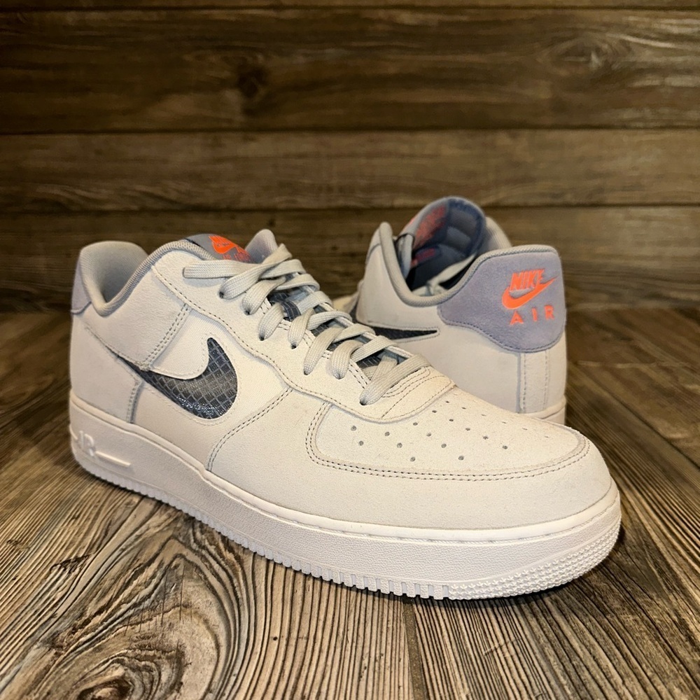 New Nike Air Force 1 Low Pure Platinum Indigo Fog Men’s Sneakers Swoosh Size 13